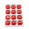 thumbnail image 1 of Brown 12 unids/caja adornos colgantes en forma de corazón bolas de Navidad colgantes para fiesta en casa decoraciones de plástico de Navidad, 1 of 5