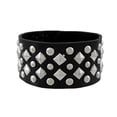 thumbnail image 1 of Black Vinyl Wristband with Chrome Pyramid and Round Studs 8.75 Inches Long, 1 of 5