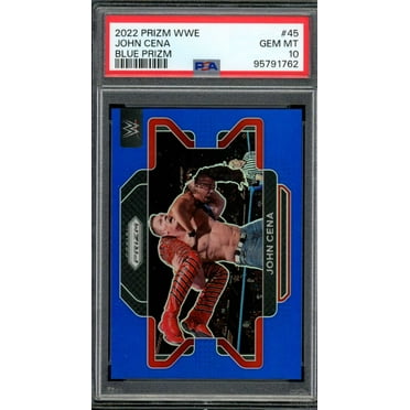 John Cena Card 2022 Prizm WWE Blue Prizm (pop 11) #45 PSA 10