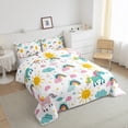 thumbnail image 3 of Manfei Cute Cartoon Unicorn Queen Comforter Set,Rainbow Clouds Sun Bedding Sets,Colorful Stars Print Bedding Comforter Set Boys Girls,Ultra Soft Home Decor Reversible,3-Piece, 3 of 8