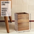thumbnail image 3 of Acacia Square Waste Basket for Bathroom/Bedroom - 2 Gallons (7.5 Liters) - Elegant Design - Perfect for Home & Office - Compact & Durable - Easy to Clean, 3 of 8