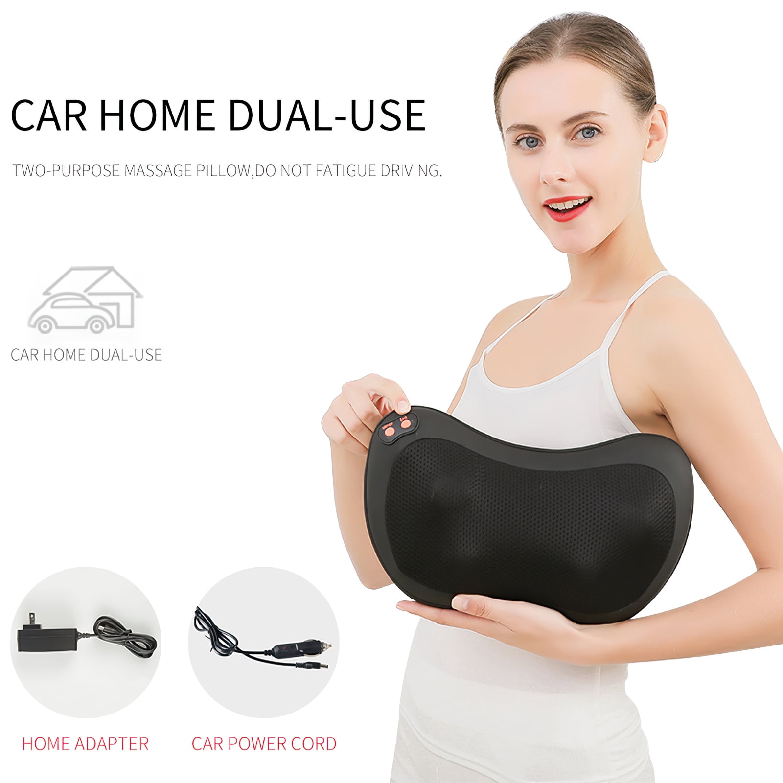Ikristin Neck Massager, Shiatsu Massager Pillow with Heat,  Electric Back Massager for Shoulder, Back, Leg, Deep Tissue Kneading Massage to Relax Muscles, Massage Pillow Gift for Women/Men