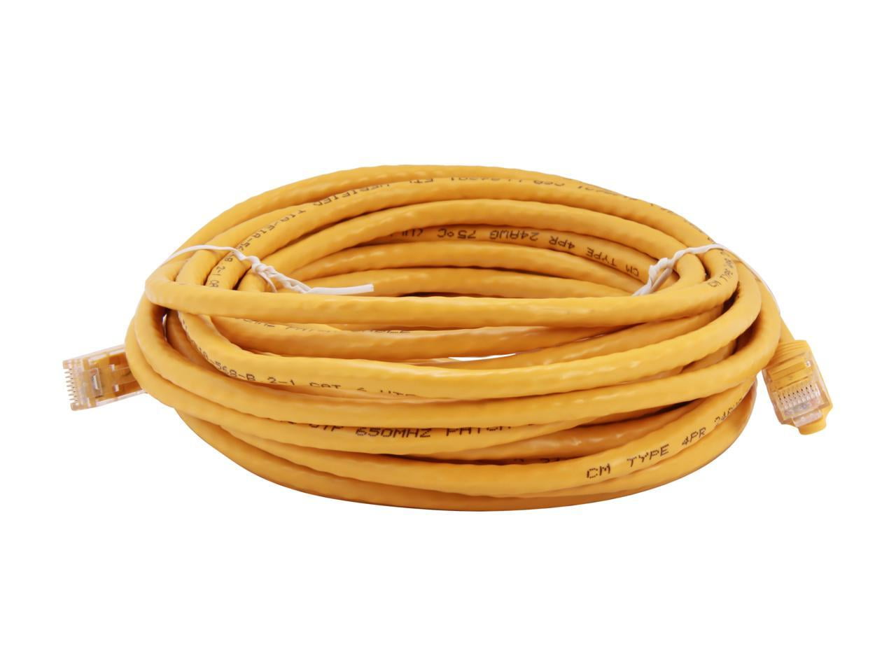 StarTech 25ft CAT6 Ethernet Cable - Yellow CAT 6 Gigabit Ethernet Wire -250Mhz 100W PoE++ RJ45 UTP Category 6 Network Patch Cord Snagless (N6PATCH25YL)