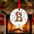thumbnail image 6 of Linnome 2026 Christmas Initial Letter Ornament Acrylic Alphabet Hanging Ornament With Santa Hat Design Letter Xmas Keepsake Personalized Christmas Tree Decoration Gift For Family Friends, 6 of 7