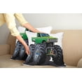thumbnail image 2 of Ambesonne Cartoon Throw Pillow Cover 2 Pack, Monster Pickup Truck, 24", Green Grey, 2 of 5