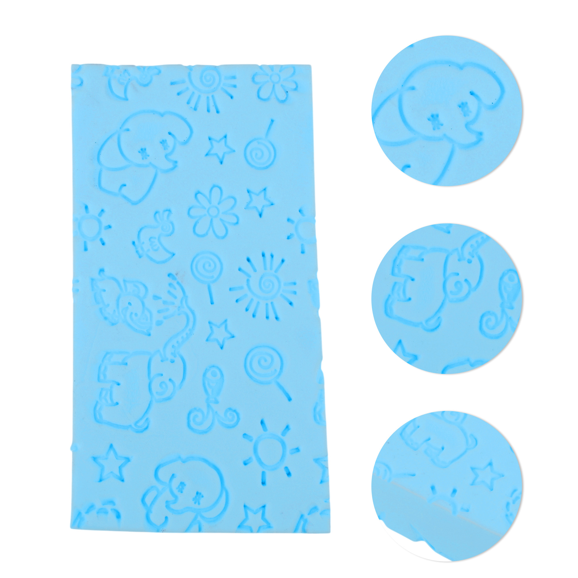 Unique Bargains Elephant Pattern Bath Sponge Body Scrubber 1 Pc Blue
