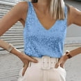 thumbnail image 3 of Sparkly Sequin Tank Tops for Women Shiny Sequins V Neck Sleeveless Dressy Blouse Glitter Party Club Outfits, 3 of 3