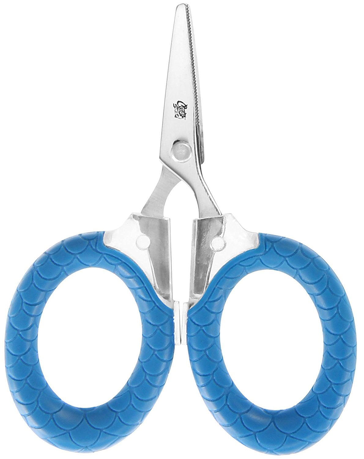 Cuda Micro Scissors, 3", Titanium Bonded, Serrated Blades, Blue, Fishing Tool, 1-Count