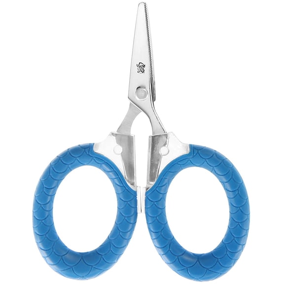 Cuda Micro Scissors, 3", Titanium Bonded, Serrated Blades, Blue, Fishing Tool, 1-Count