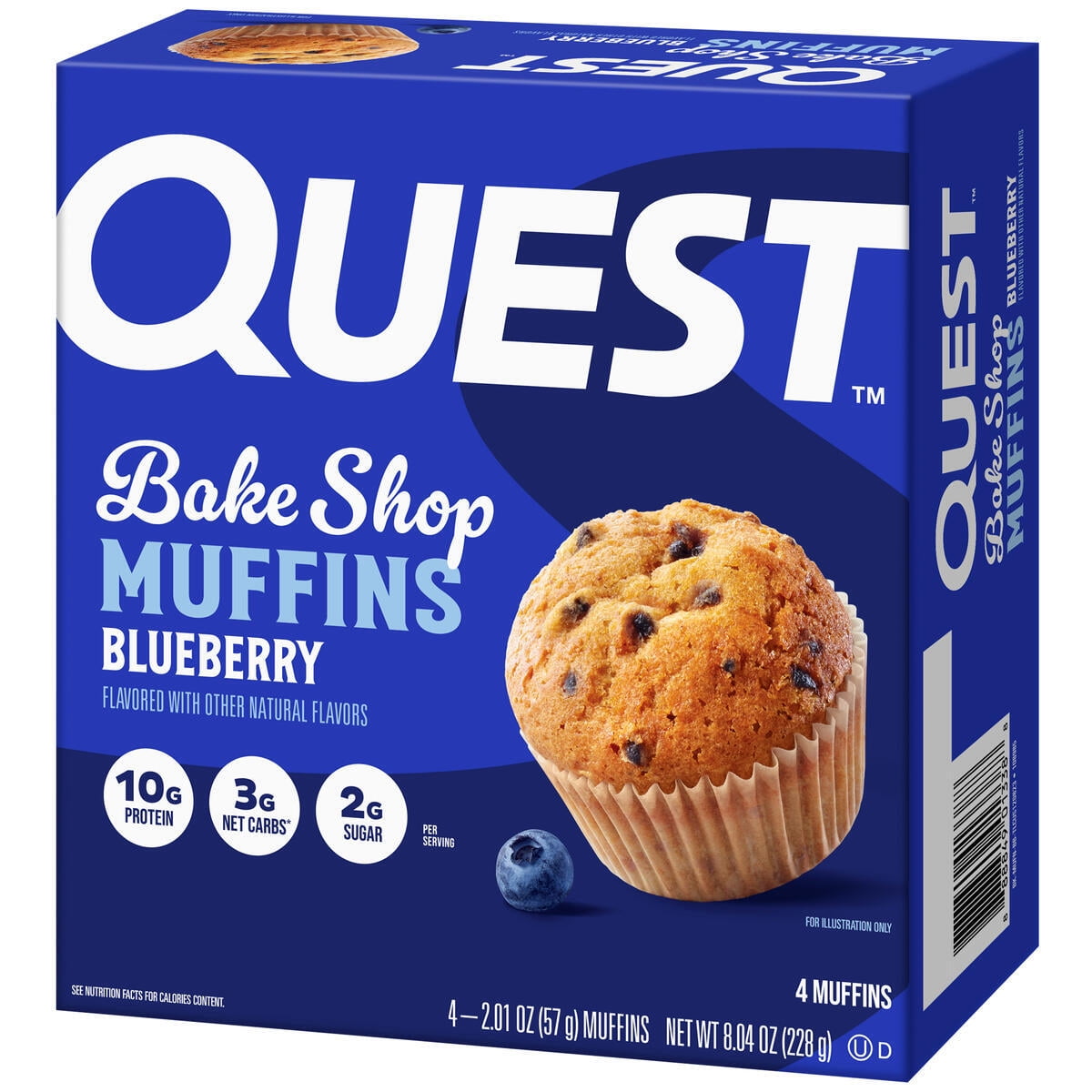 (6 pack) Quest Bake Shop Protein Muffins, Blueberry Flavor, 10g Protein, 3g of Sugar, 4 Count