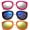 3 Pack Black Blue, Hot Pink & Orange, variant on 3 Pack Velvet Plastic Cateye Frame Fashion Keyhoel Vintage Sunglasses for Women, Flat Lens with Mirror