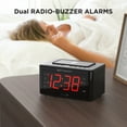 thumbnail image 6 of Emerson SmartSet Wireless Charging, Dual Alarm Clock Radio, 1.4” Red LED Display, Temperature Sensor, CKSW0555, 6 of 9