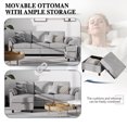 thumbnail image 3 of Sobaniilo 79.1" Sectional Sofa with Movable Storage Ottoman, L-Shaped Convertible Sofa Couch for Small Living Room,  Ottoman, L-Shaped Convertible Sofa Couch for Small Living Room, Light Grey, 3 of 7