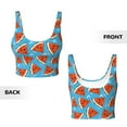 thumbnail image 5 of Fotbe Cartoon Watermelon Pattern Womens' Sports Bra Longline Wirefree Padded with Medium Support Sports Moisture-Wicking Workou Vest,Tank Top-XX-Large, 5 of 7