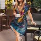 thumbnail image 3 of Easygdp Vibrant Rooster Painting para Vestido Transpirable de Mujer, Vestido Suelto de Manga Corta con Pliegues y Bolsillos para el Verano, 3 of 6