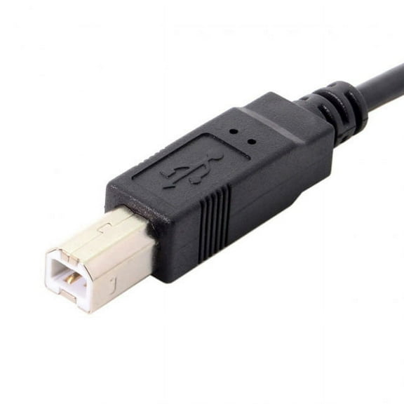 FVH Down Angled 90 Degree USB 2.0 Male to B Type Male Cable for Printer Scanner Hard Disk 20cm