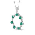 thumbnail image 4 of JewelersClub Silver Necklaces for Women –Silver Necklace for Women .925 Sterling Silver – Emerald Necklace Centerpiece, White Diamond Accents – Hypoallergenic Pendant, 4 of 4