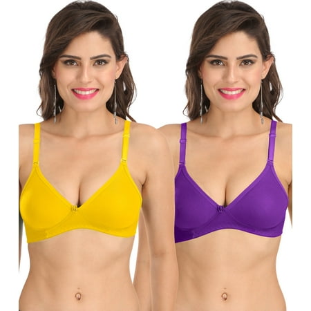 

Ossirrio Women s Everyday Non Padded Non Wired 3/4th Coverage T-Shirt Bra with Free Transparent Strap