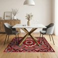 thumbnail image 3 of ODIKA 5'x7' Washable Area Rug Burst Men Radiating Lattice Border Webs Wevs Mens Graphic Web Playful Expressive for Dining Room, Under Table, Home Office, Non-Slip Chair-Friendly, 3 of 7