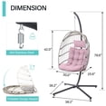thumbnail image 2 of SWITTE Egg Chair with Stand PE Wicker Swing Chair and Pink Cushion, Indoor & Outdoor, 2 of 6