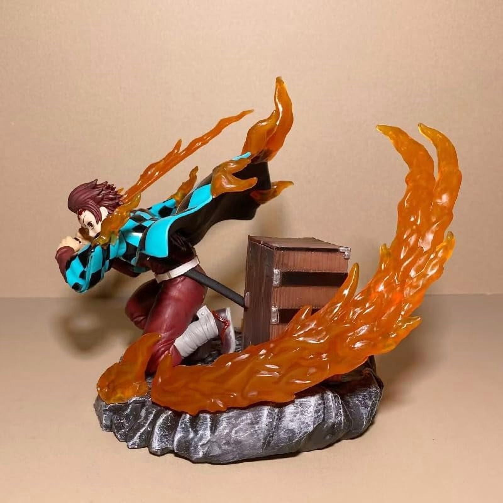 Tanjirou Figure Fighting Flame Kamado Tanjirou Anime Figures 14cm/5.5inch PVC Characters Handicrafts Souvenirs for Anime Fans Gifts