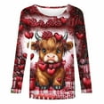 thumbnail image 4 of LIBRCLO Womens Shirts Long Sleeve Crewneck Pullover Tops, Valentines Casual Holiday Graphic T Shirts, 4 of 8