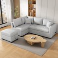 thumbnail image 2 of EUROCO 76.3"W Sectional Sofa L-Shaped Sofa Couch,1500LBS Pull Out Sofa Bed Sleeper Sofa with 2 USB Ports,2 Power Sockets,Ergonomical Armrest and Storage Ottoman,4-seat Fabric Convertible Couch, 2 of 7
