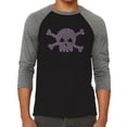 thumbnail image 1 of Men's Raglan Baseball Word Art T-shirt - XOXO Skull, 1 of 2
