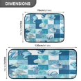 thumbnail image 3 of 2-Piece Kitchen Rugs Set Non-Slip Mats Carpet Floor for Kitchen, Bathroom (19.7"x27.6" & 19.7"x47.2") Blue Marine Life Patterns, 3 of 7