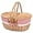 Checkered, variant on Large 15.4" Wicker Picnic Basket with Removable Liner Empty Picnic Baskets with Lid, Picnic Hamper with Foldable Handles for Picnic, Yellow Checkered, Large