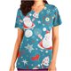 thumbnail image 1 of Fiudx Ofertas Relámpago Tops de Mujer Tops de Manga Corta con Cuello En V Estampado de Uniforme de Trabajo con Blusa de Bolsillo, 1 of 4