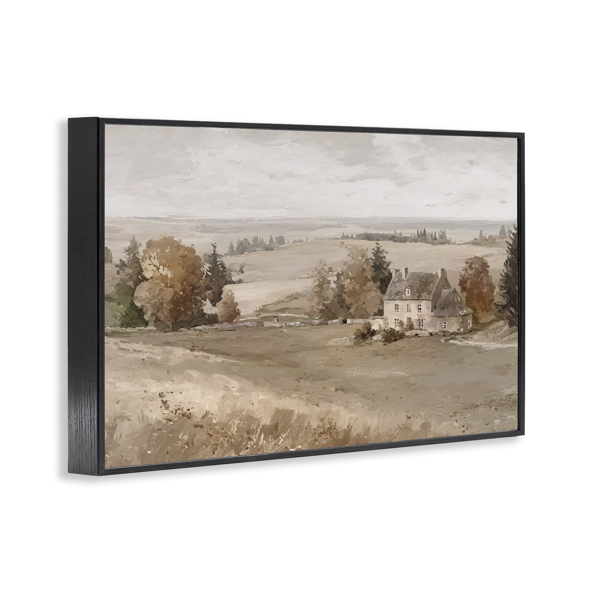 Stupell Industries Quaint Cottage in Countryside Black Framed Giclee Art, design by Jacky Ngan