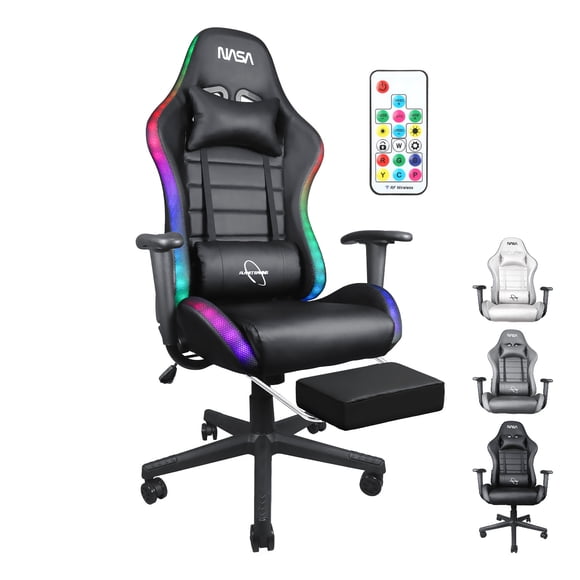 Silla De Escritorio Nasa Color Negro Pro Gamer Ergonómica Con Luces Led Blick