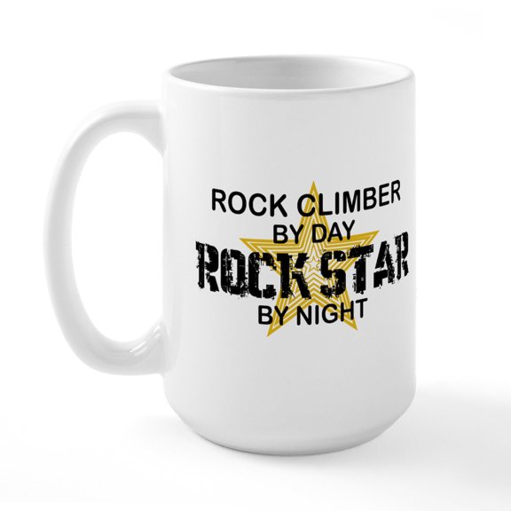 CafePress - Rock Climber Rockstar Large Mug - 15 oz Ceramic Large White Novelty Mug
