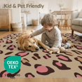 thumbnail image 4 of ODIKA Pink Print Cheetah Leopard Spotted Abstract Orange Inspired Border Non-Slip Chair-Friendly for Home Office, Gaming Room, Under Desk, 4 of 7