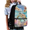 thumbnail image 3 of HUIACONG Ocean Turtle Floral School Backpack for Teen Boys Large Capacity Ergonomic Padded Shoulder Straps for Kids Ages 6‑18 Daily Use, 3 of 6