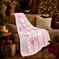 thumbnail image 3 of Pink And White Cute Ghost Club Quote With, Cute Pastel Graphic Style for Cute Decor Enthusiasts, Housewarming Gift with Cozy Flannel Blanket, Home Decor for Bedroom And Playroom And Family Room, 3 of 9