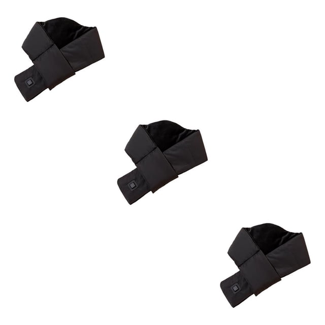 Moyic Bufanda térmica a prueba de viento 3 niveles ajustable recargable calefacción eléctrica lavable a mano bufandas de Color sólido Negro 3Conjunto