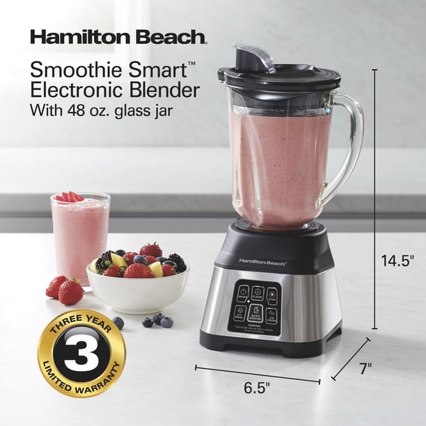 Hamilton Beach Smoothie Smart Electronic Blender, 48 oz. Glass Jar