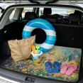 thumbnail image 2 of FOR U DESIGNS Butterfly Daisy Lavender Print Trunk Cargo Liner Fits Most Car Models Non-Slip All Weather Universal Durable Rear Trunk Mat for SUVs Vans, 2 of 7