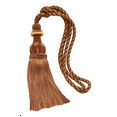 thumbnail image 3 of Exquisite Hand Crafted Curtain & Drapery Tassel Tieback, Tassel Length 12" (30.5cm), 32" Spread (81cm) (Style# TBBL1), Cinnamon Toast Orange Multicolor #6122 (Rust, Gold) Set of 2, 3 of 4