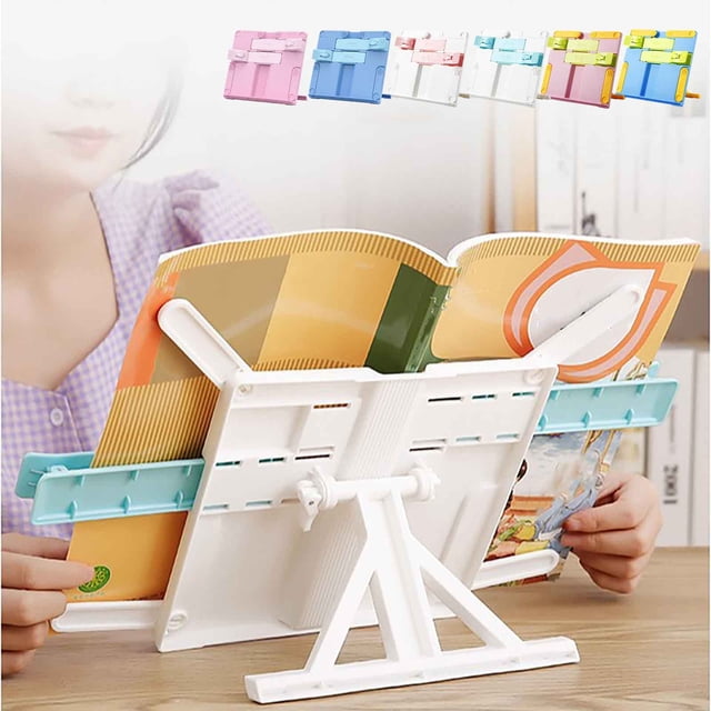 Support de Livres Pliable pour Enfants - Étagère de Lecture Portable pour Bureaux, Support Robuste en ABS pour Livres, Recettes et Images
