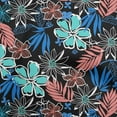 thumbnail image 1 of oneOone Polyester Spandex Aqua Blue Fabric Abstract Floral Craft Projects Decor Fabric Printed By The Yard 56 Inch Wide, 1 of 4