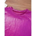 thumbnail image 5 of Alvivi Kids Girls Boys Sequin Hip Hop Jazz Disco Dance Shirt Athletic T-Shirt Tops Hot Pink 11-12, 5 of 7