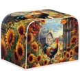 thumbnail image 2 of UNICEU Sunflower Rooster Print Toaster Dust Cover Protector Compatible with 2 Slice Heat-Resistant Dust Protection Anti-scratch Home Kitchen Decor, 2 of 7