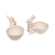 thumbnail image 2 of Figura de porcelana de conejo con cesta de Pascua, 12,7 cm, bonita decoración primaveral para el hogar y regalo, color blanco, 2 of 6