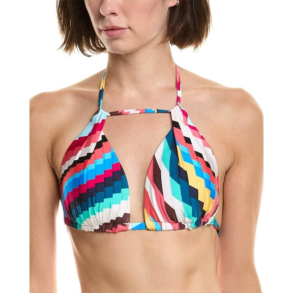 La Blanca womens  Slice Halter Bra Bikini Top, 8, White