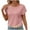 Pink, variant on Tops for Women under $5 Short-sleeved Round Neck Lace-trimmed Casual Shirt Black