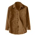 thumbnail image 1 of Camisas s Para Hombre Slim Fit Camisa gruesa de manga larga de pana de Color sólido de primavera y otoño para hombre, camisa informal de moda juvenil (Coffee, 3XL), 1 of 5