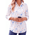 thumbnail image 2 of Fantaslook Womens Button Down Shirts Boho Floral Printed Long Sleeve Blouses Business Work Shirt Dressy Casual Loose Tops, 2 of 10